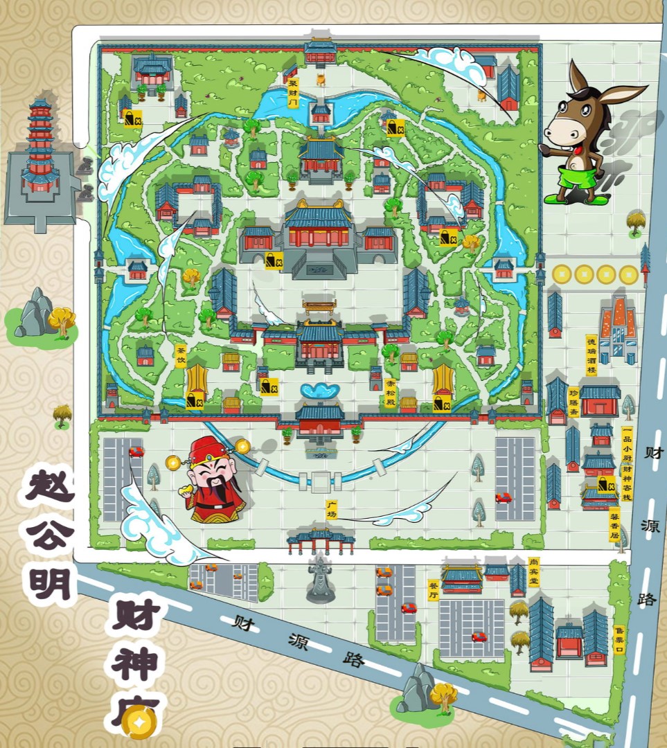 兴海寺庙类手绘地图